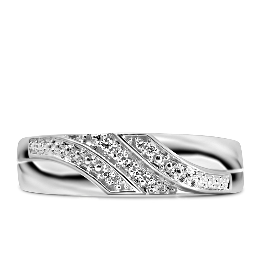 Men’s Wedding Band with .05 Carat TW of Diamonds 10kt White Gold