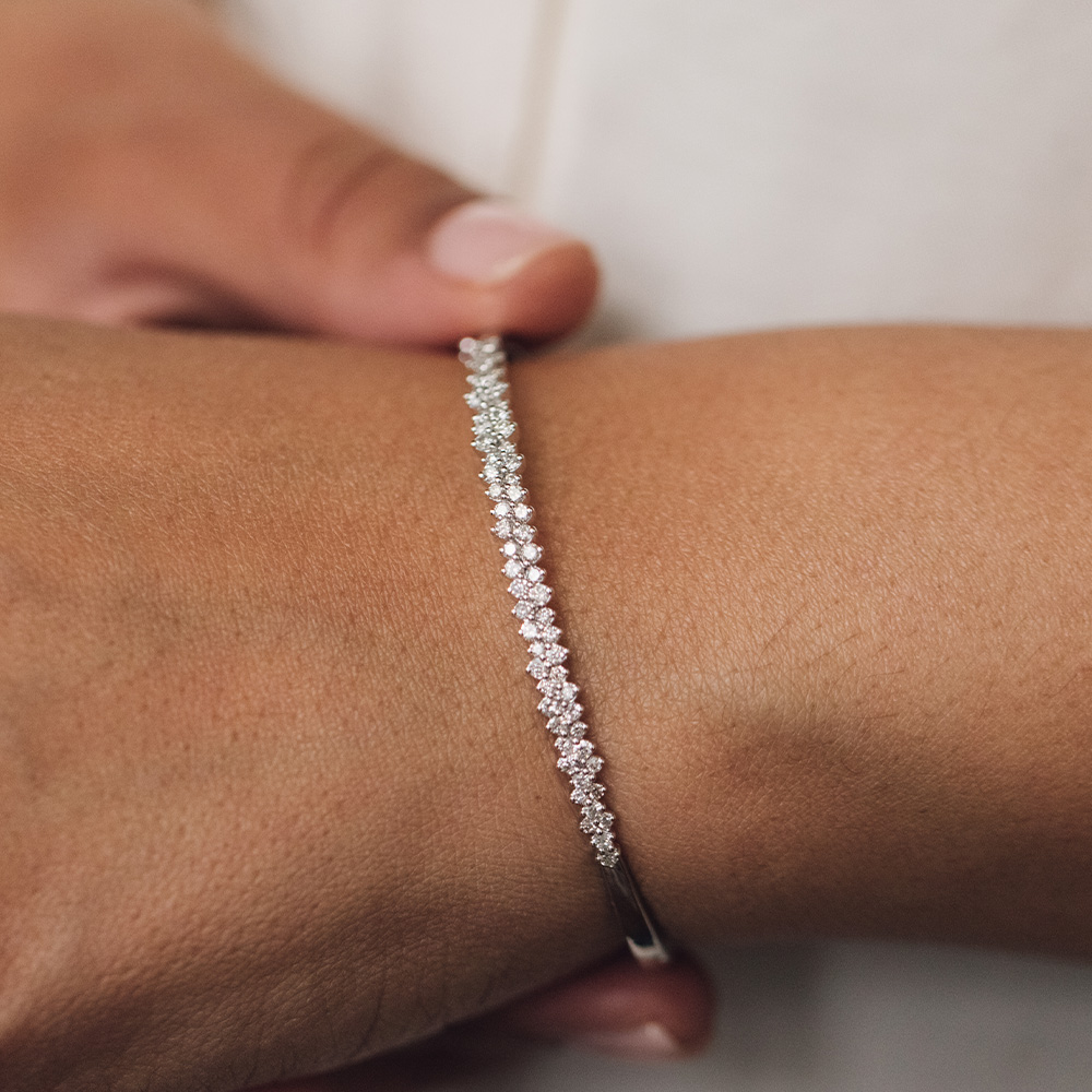 Bangle with 1.00 Carat TW of Diamonds 10kt White Gold