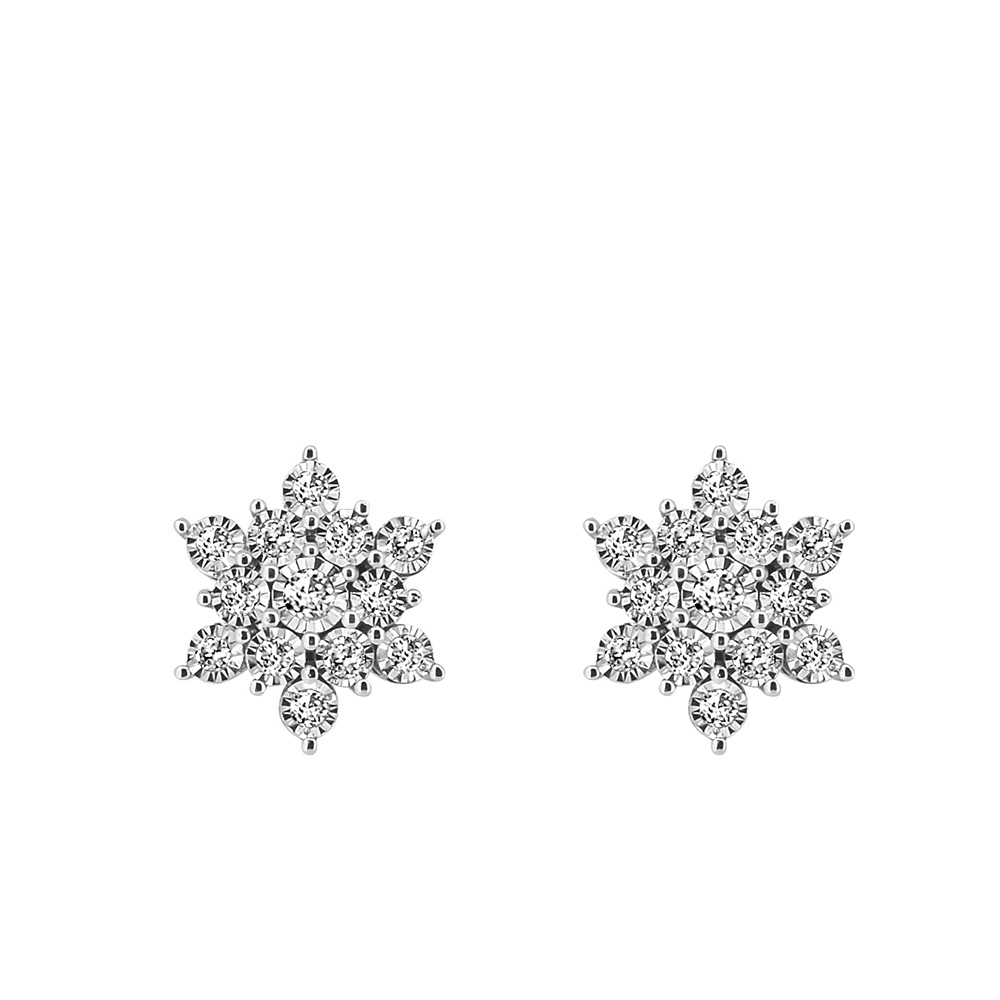 Snowflake Earrings with .50 Carat TW of Diamonds in 10kt White Gold ...