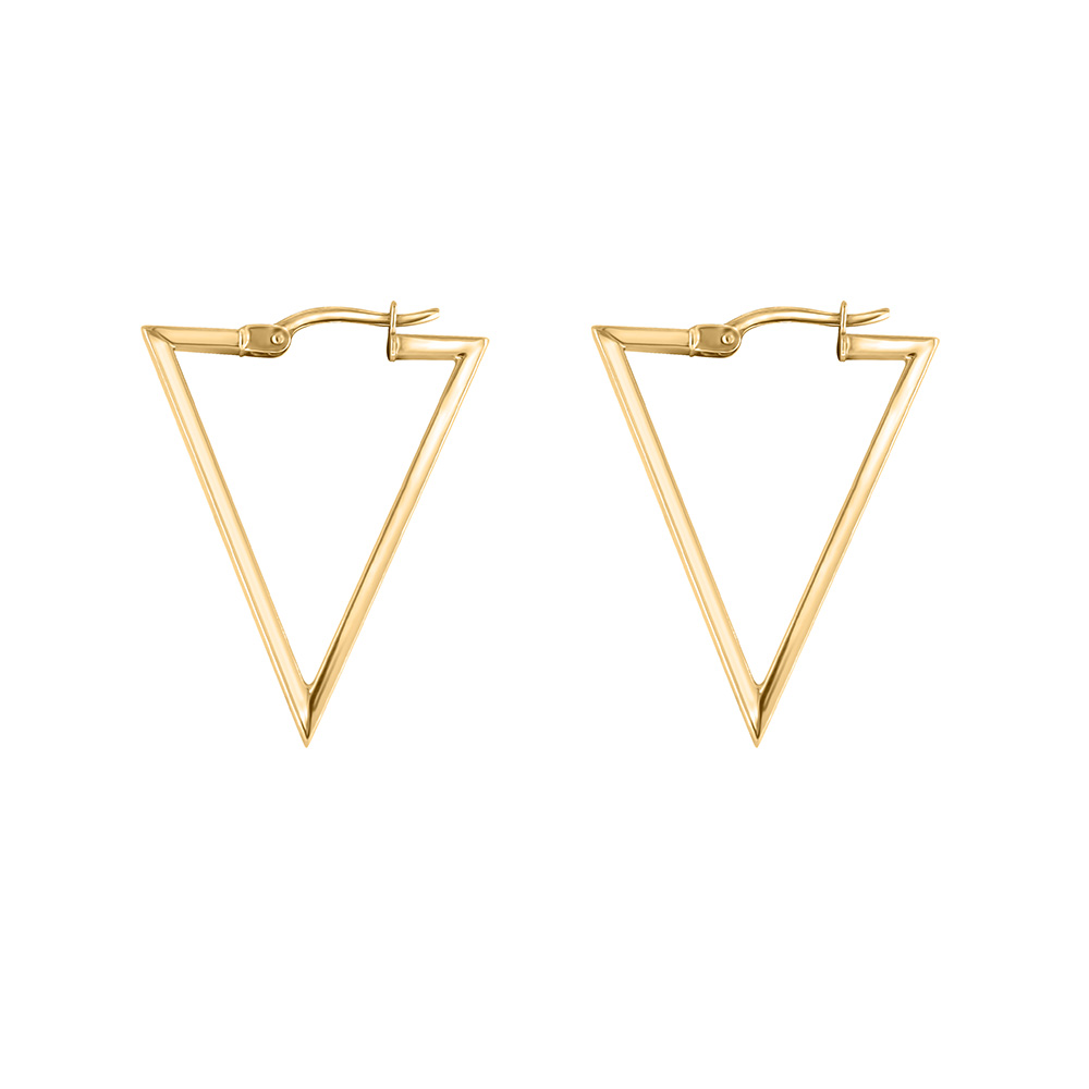 Triangle Hoop Earrings 10kt Yellow Gold