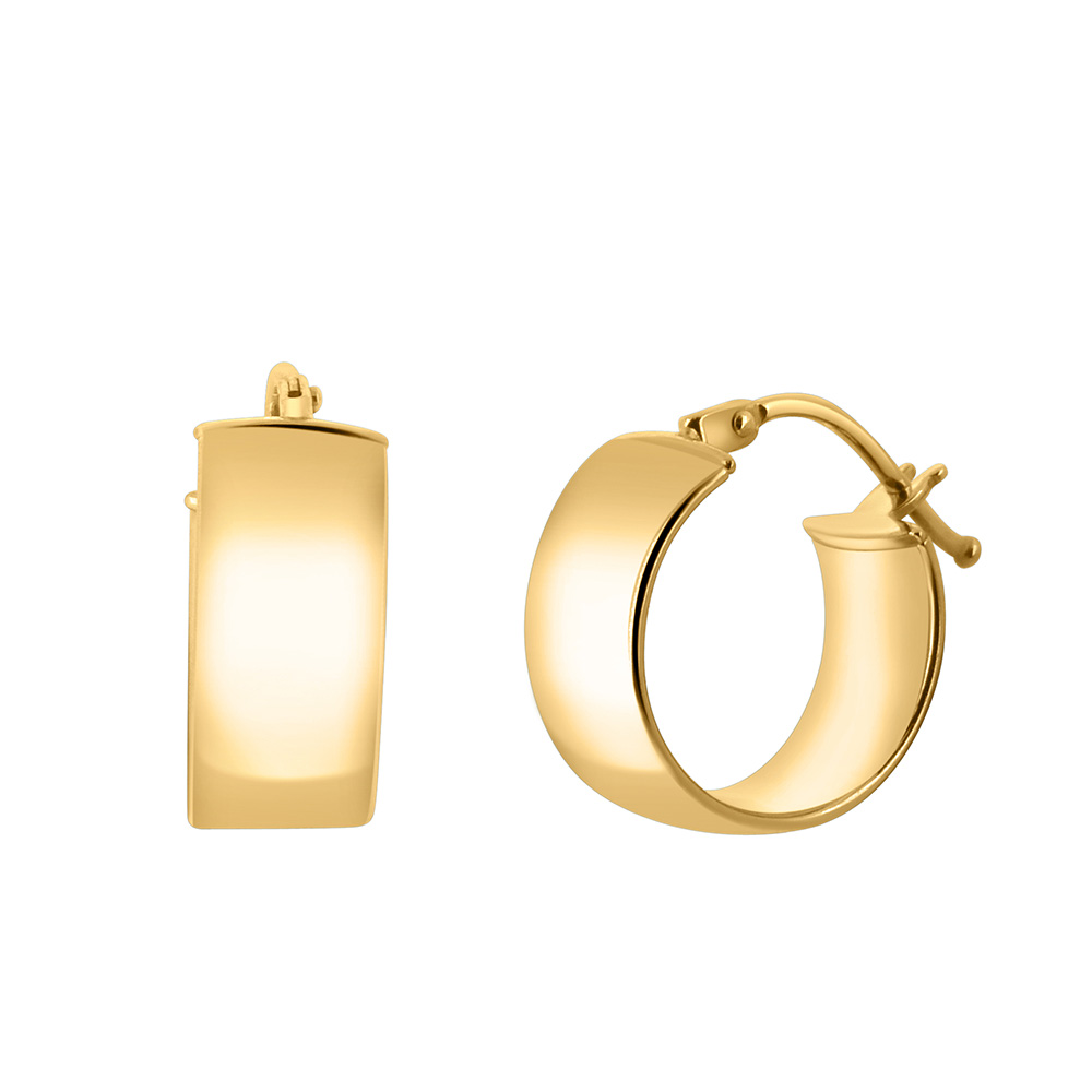 5MM Petite Cigar Hoop Earrings in 10kt Yellow Gold