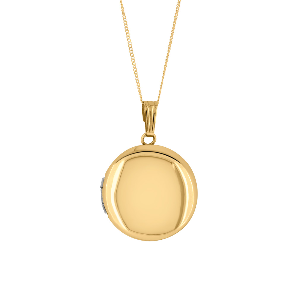 Classic Round Locket in 10kt Yellow Gold with Chain