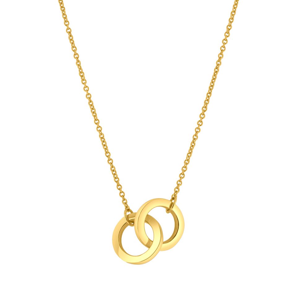 Extendable Duo Necklace in 10kt Yellow Gold