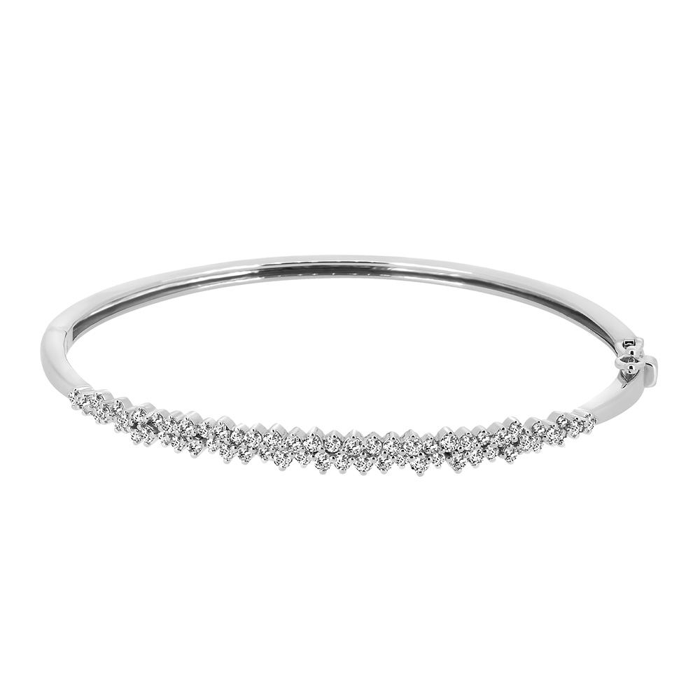 Bangle with 1.00 Carat TW of Diamonds 10kt White Gold