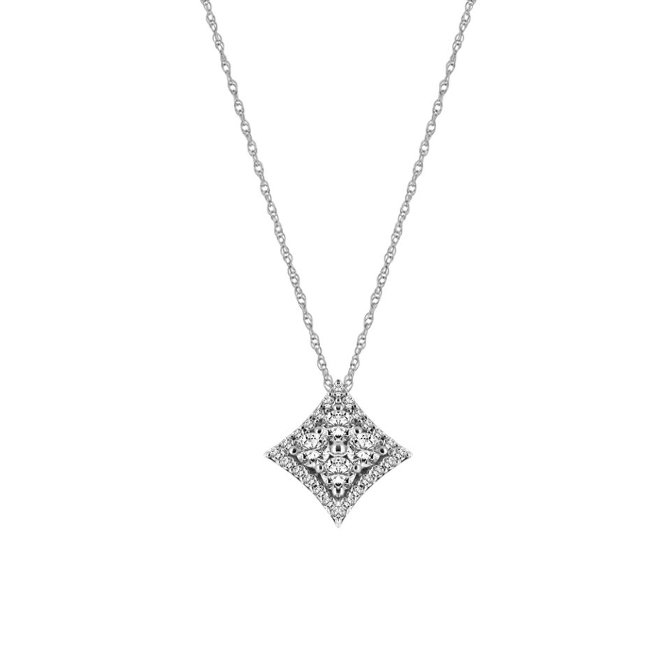 Pendant .50 Carat TW Diamonds in 10kt White Gold with Chain