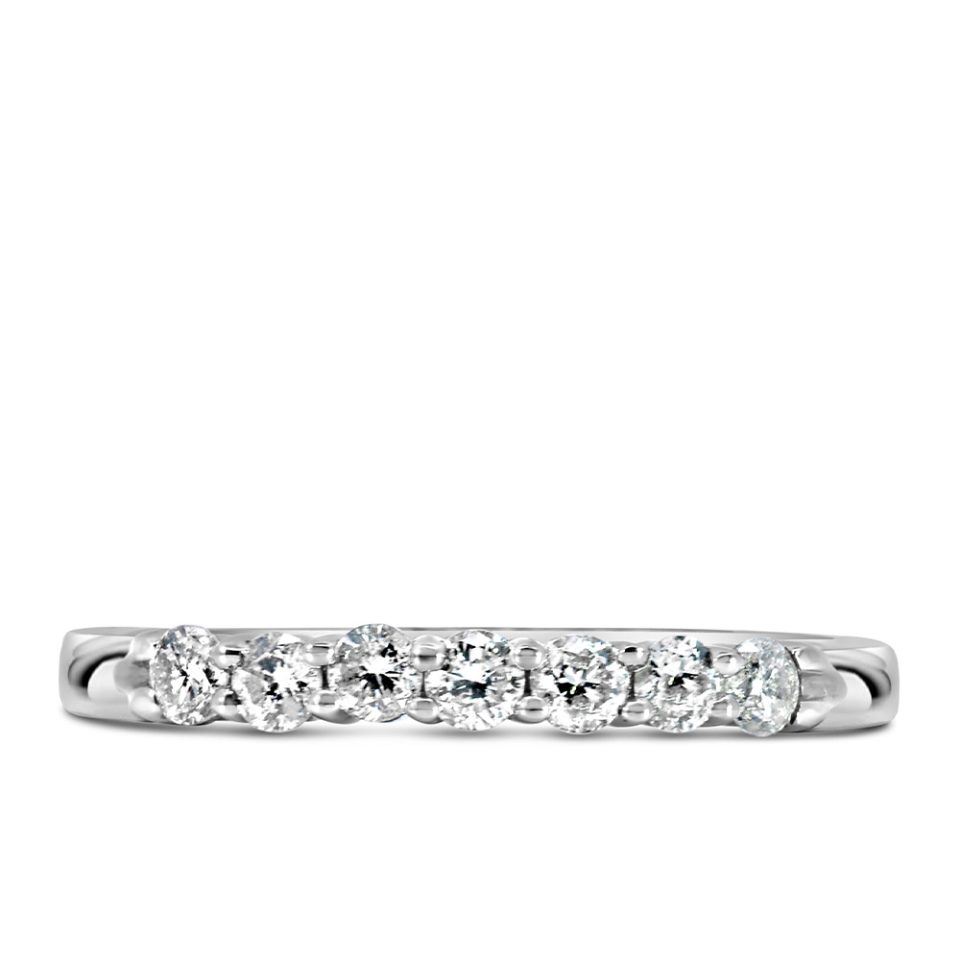 Wedding Band with .33 Carat TW of Diamonds in 14kt White Gold