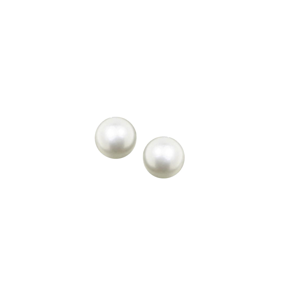 Earrings with 3MM White Freshwater Pearls Gold Plated Sterling Silver