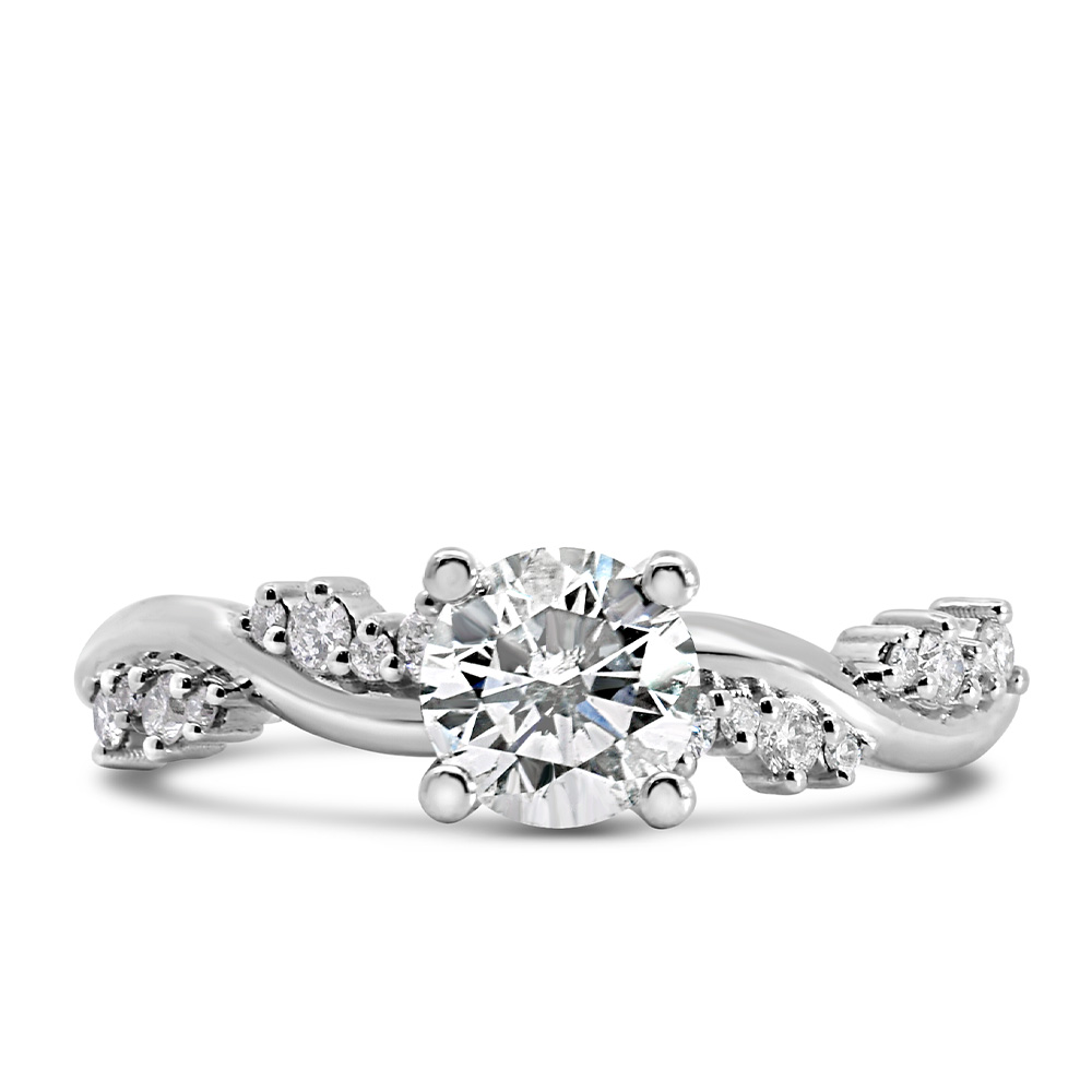 Colourless Collection Engagement Ring with .85 Carat TW of Diamonds 18kt White Gold