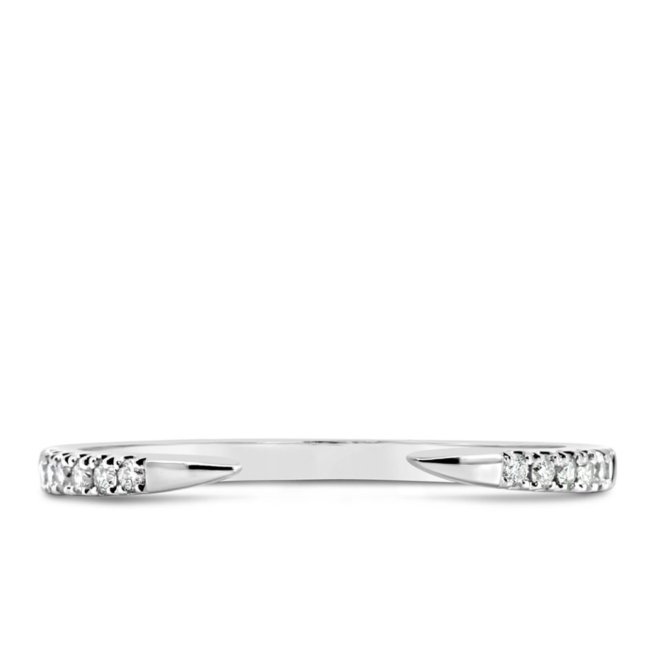Open Stacking Band with .12 Carat TW of Diamonds in 14kt White Gold