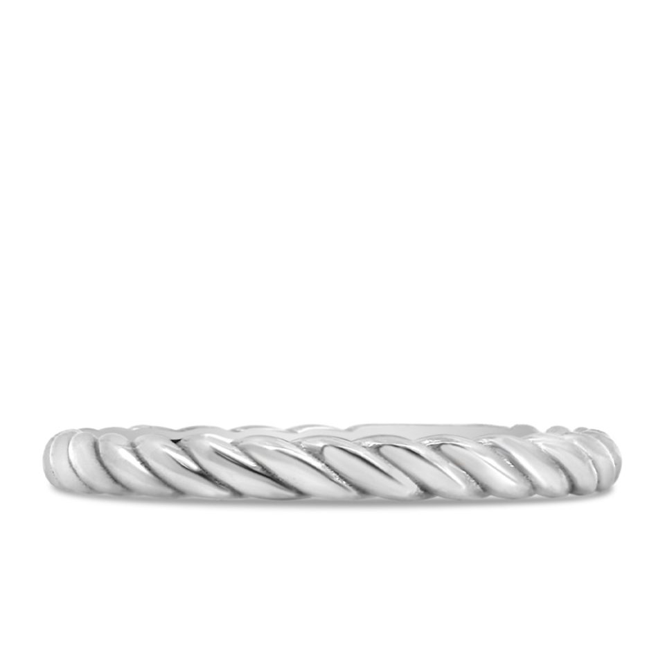 Rope Stacking Ring in 10kt White Gold