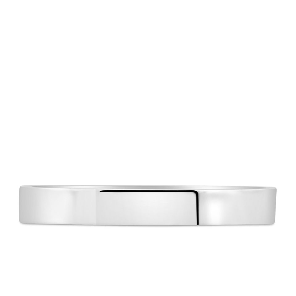 Ring Petite Cigar Band in 10kt White Gold