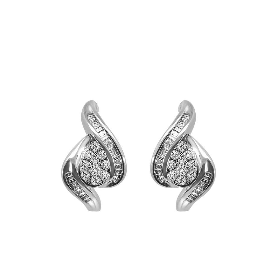 Earrings with .50 Carat TW of Diamonds in 10kt White Gold