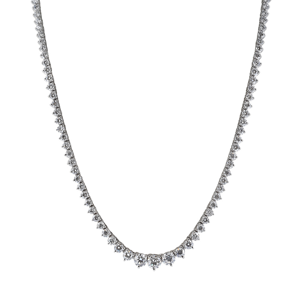 Tennis Necklace with 7.00 Carat TW of Lab Created Diamonds 14kt White Gold