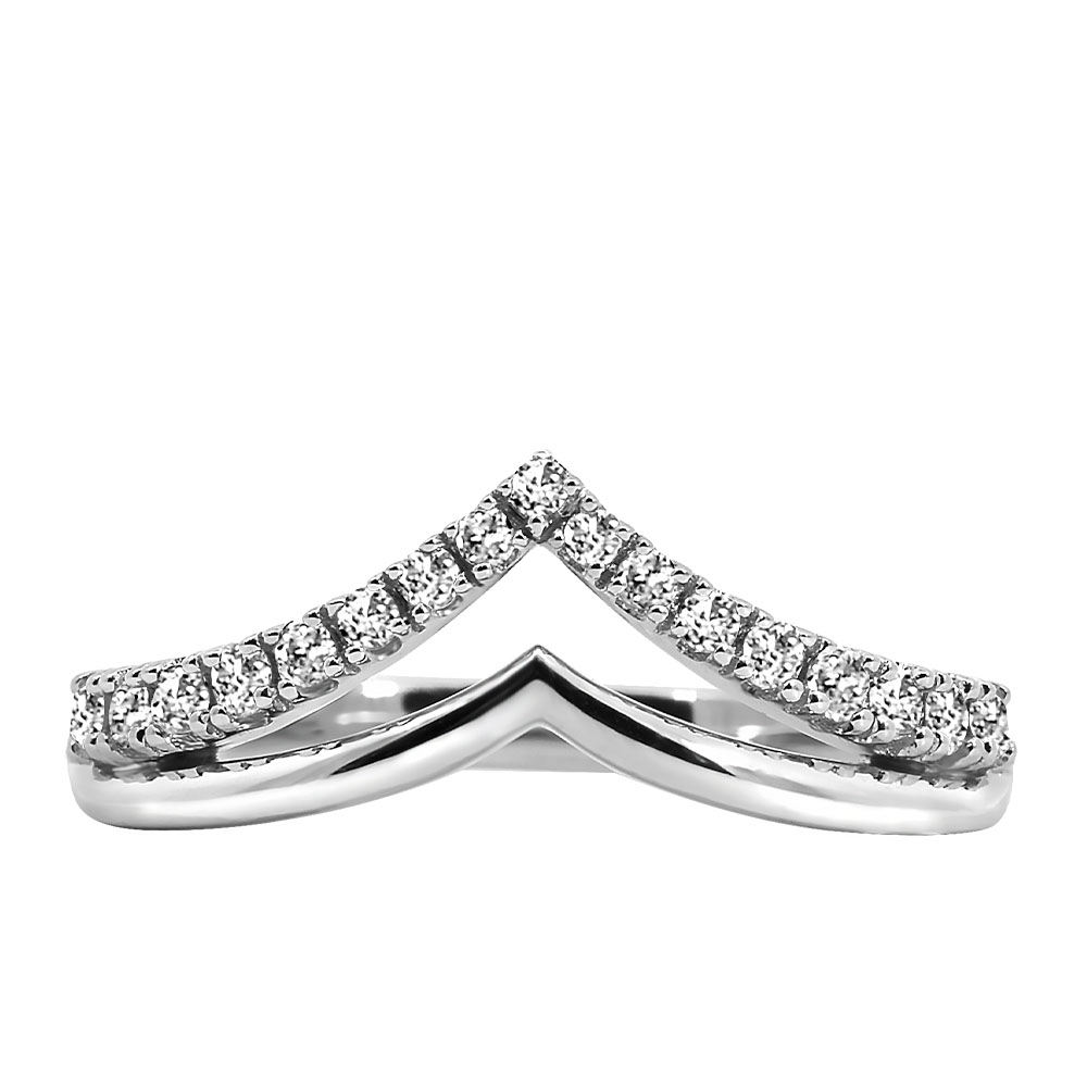 Duo Chevron Ring with .25 Carat TW of Diamonds 10kt Gold