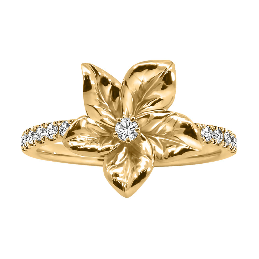 Harmony Flower Ring with .25 Carat TW of Diamonds 10kt Yellow Gold