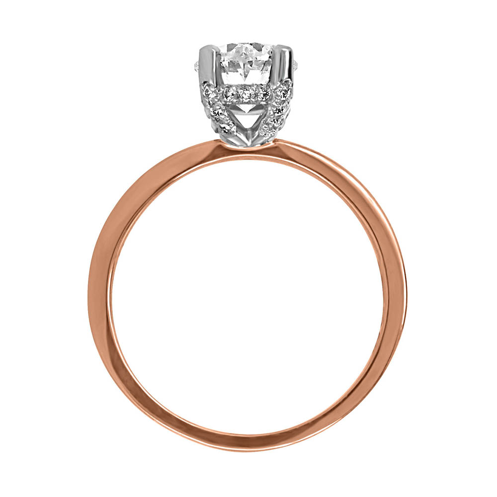 Eternal Icon Oval Solitaire Engagement Ring with Carat TW of Diamonds 18kt Rose Gold