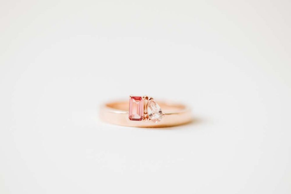 Toi et Moi Ring with Pink Topaz and Morganite