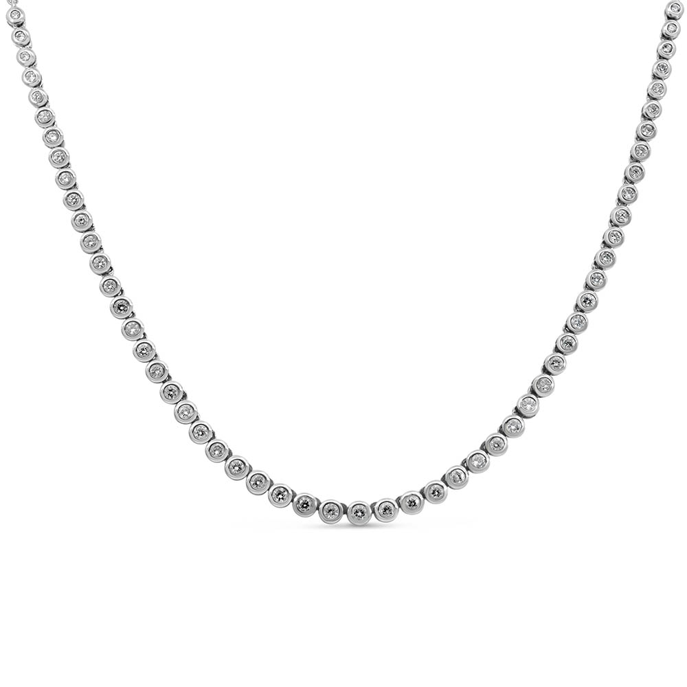 15.5″-17.5″ Tennis Necklace with 1.00 Carat TW of Diamonds 14kt White Gold