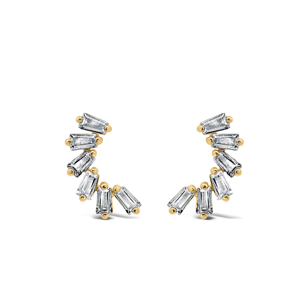 Earrings with Cubic Zirconia Gold Plated Sterling Silver