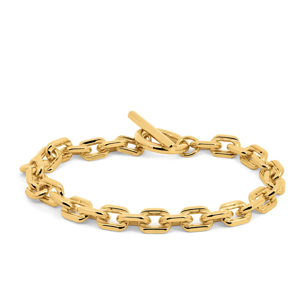 7″ 6MM Alexis Square Rolo Bracelet in Gold Vermeil Sterling Silver