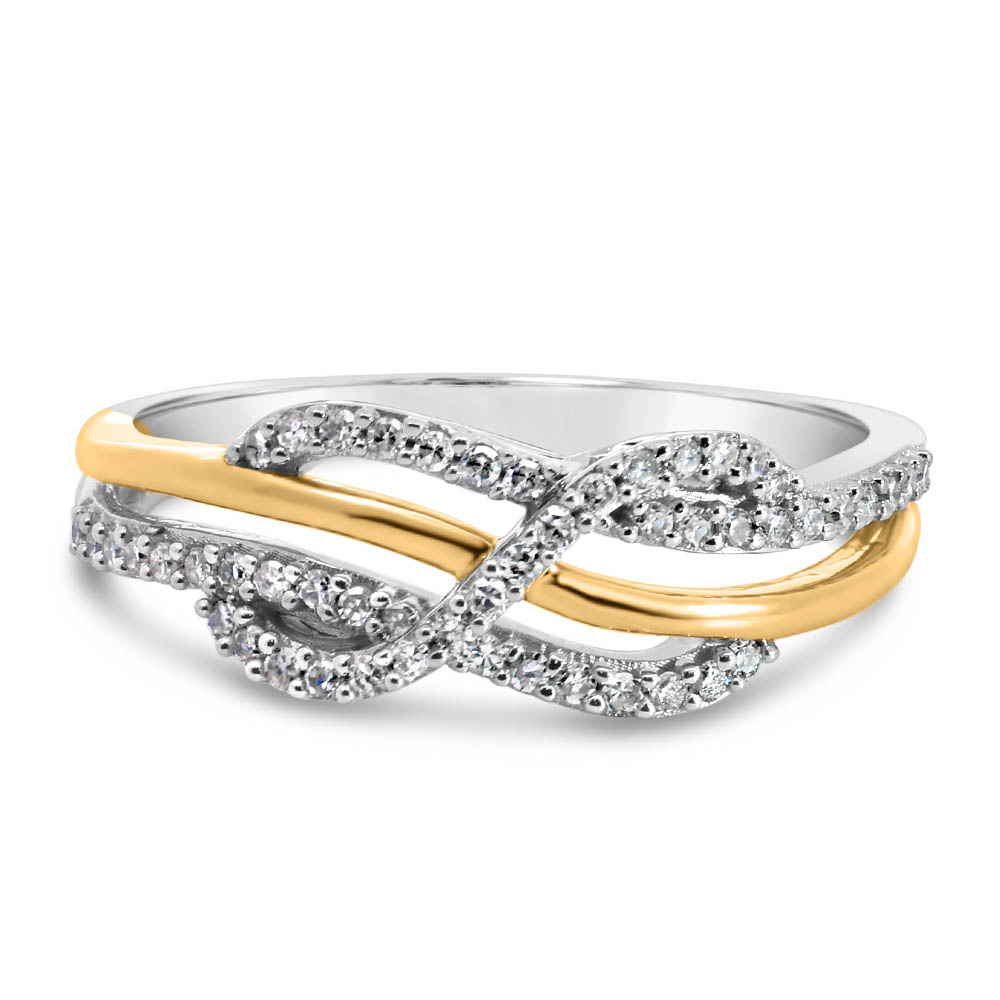 Two Tone Infinity Diamond Ring with .20 Carat TW 10kt Gold