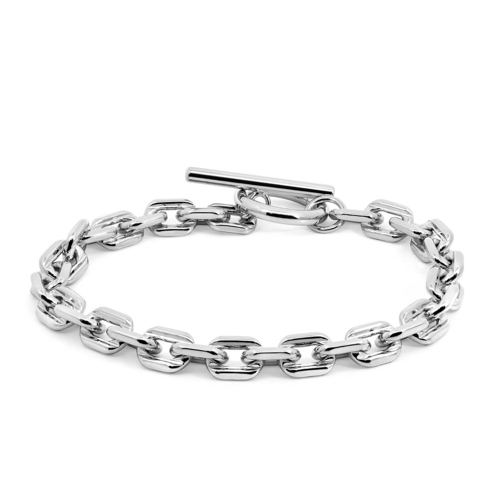 7″ 6MM Alexis Square Rolo Bracelet Sterling Silver