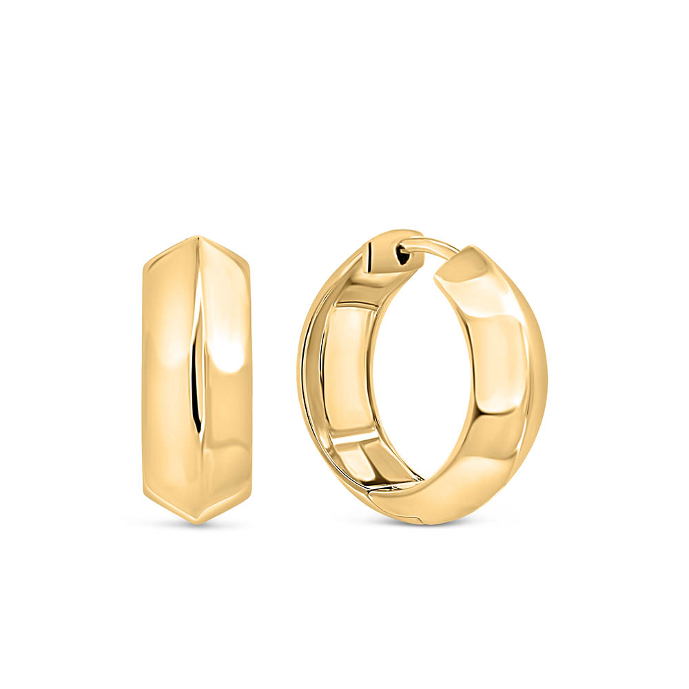 8MM Adeline Edge Hoop Earrings in Gold Vermeil Sterling Silver