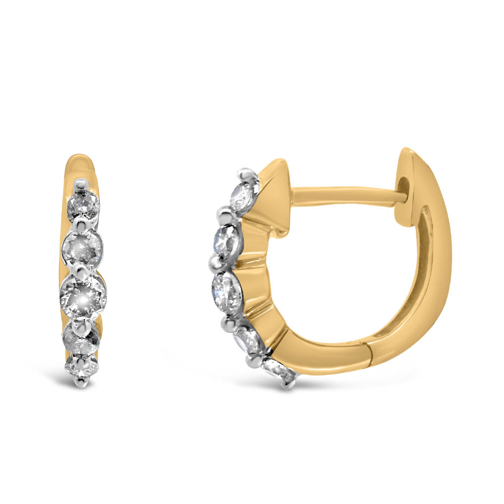 Hoop Earrings with .30 Carat TW of Diamonds 10kt Gold