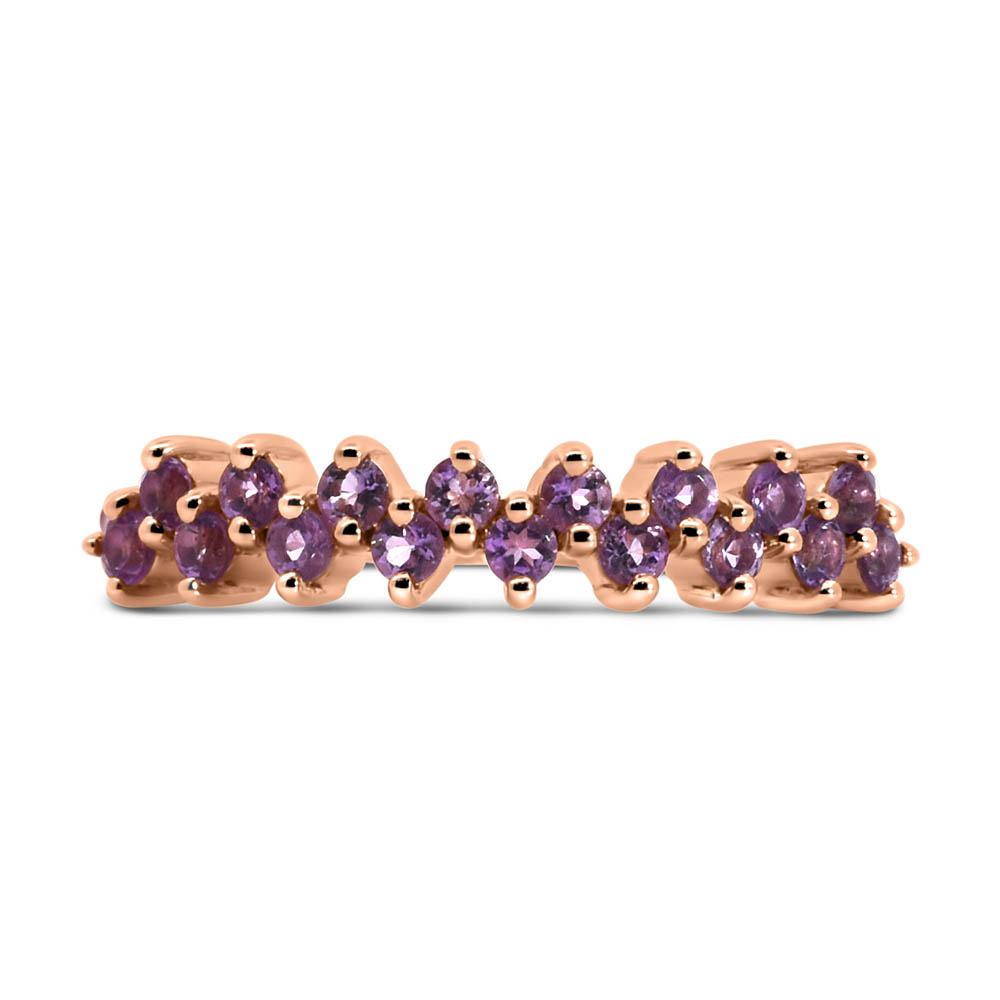 Stackable Ring with Amethyst 10kt Rose Gold