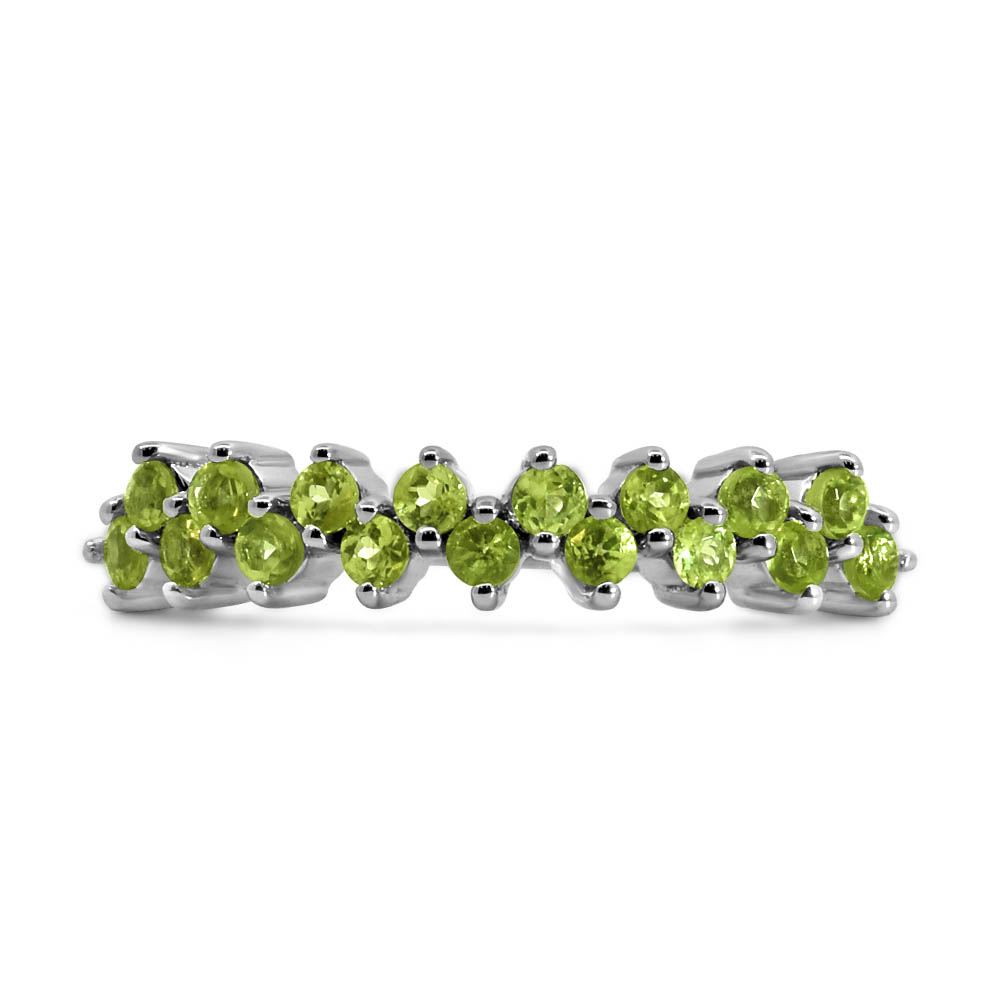 Stackable Ring with Peridot 10kt White Gold