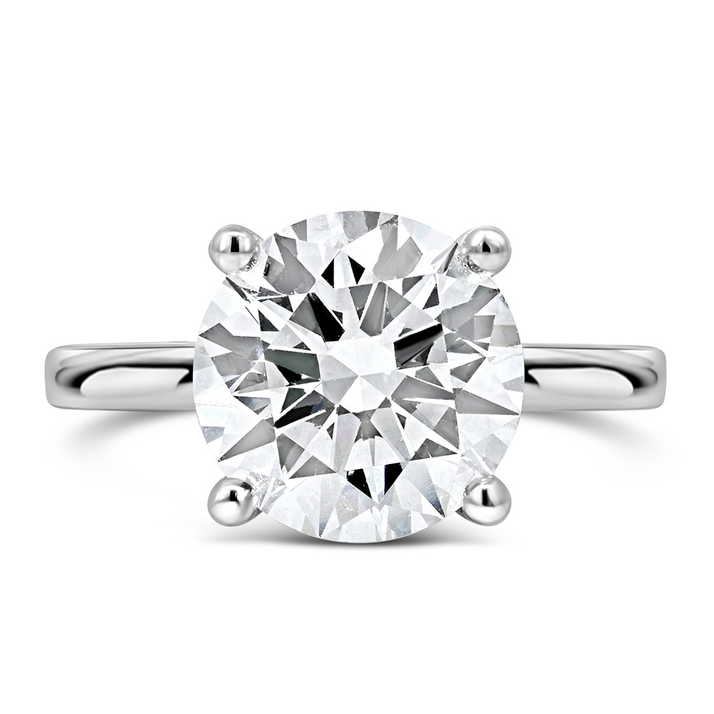 Round Solitaire Engagement Ring with 4.50 Carat Lab Created Diamond 14kt White Gold