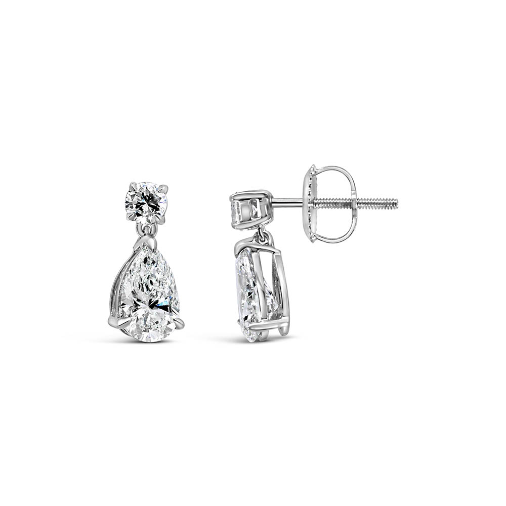 Dangle Earrings with 1.00 Carat TW of Lab Created Diamonds 14kt White Gold