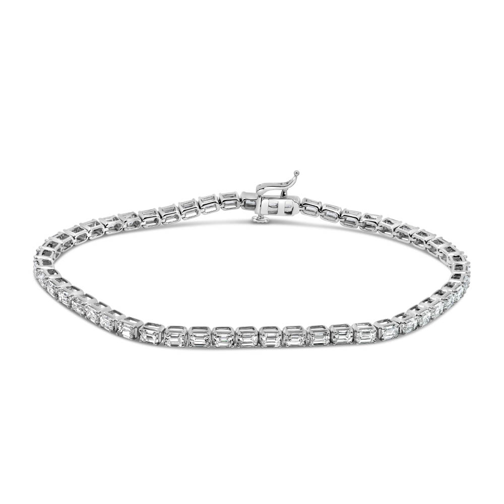 Emerald Cut Tennis Bracelet with 5.00 Carat TW of Lab Created Diamonds 14kt White Gold