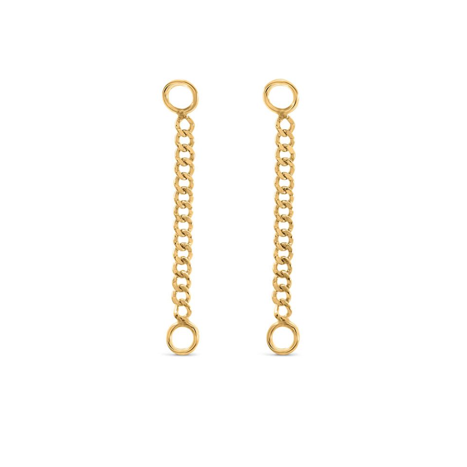 30MM Chain Earrings in 10kt Yellow Gold