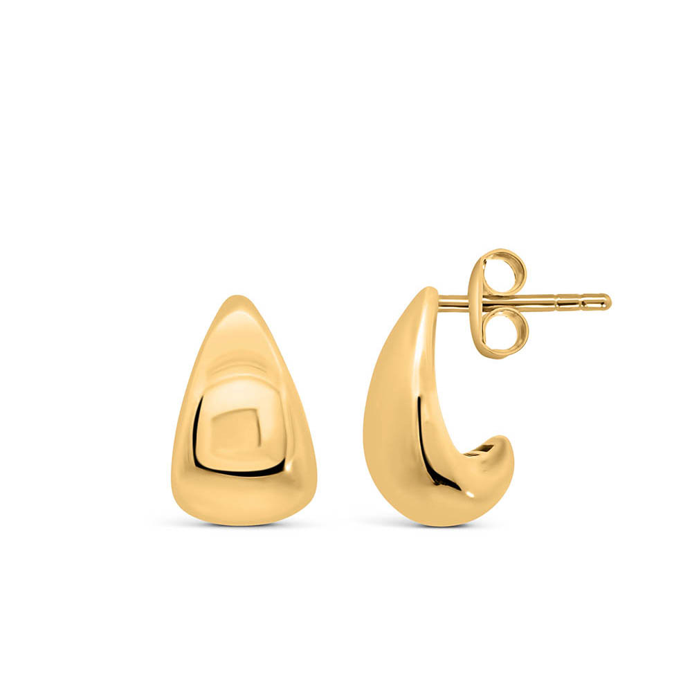 Teardrop Semi Hoop Earrings 10kt Yellow Gold