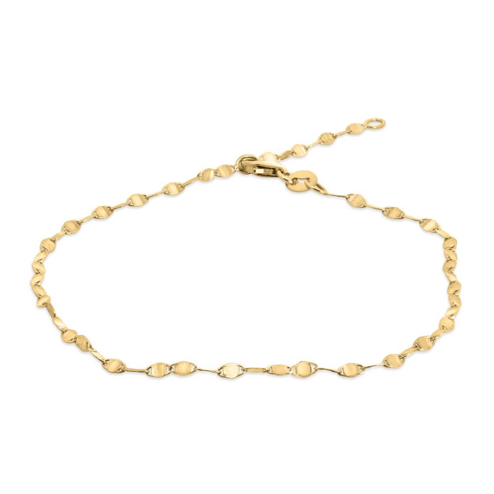 6.5"+1" Tinsel Bracelet in 10kt Yellow Gold