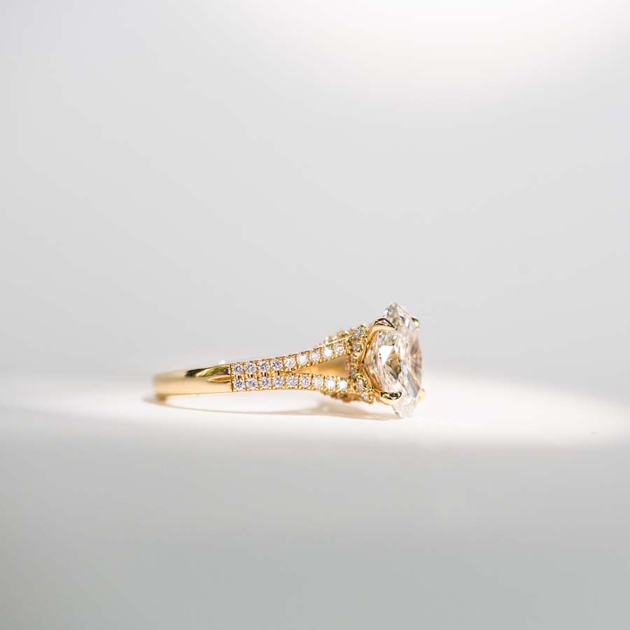 Oval Engagement Ring with 2.80 Carat TW of Lab Created Diamonds 14kt Yellow Gold