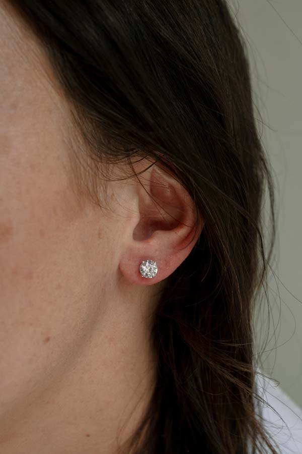 Earrings with 3.00 Carat TW of Lab Created Diamonds in 14kt White Gold