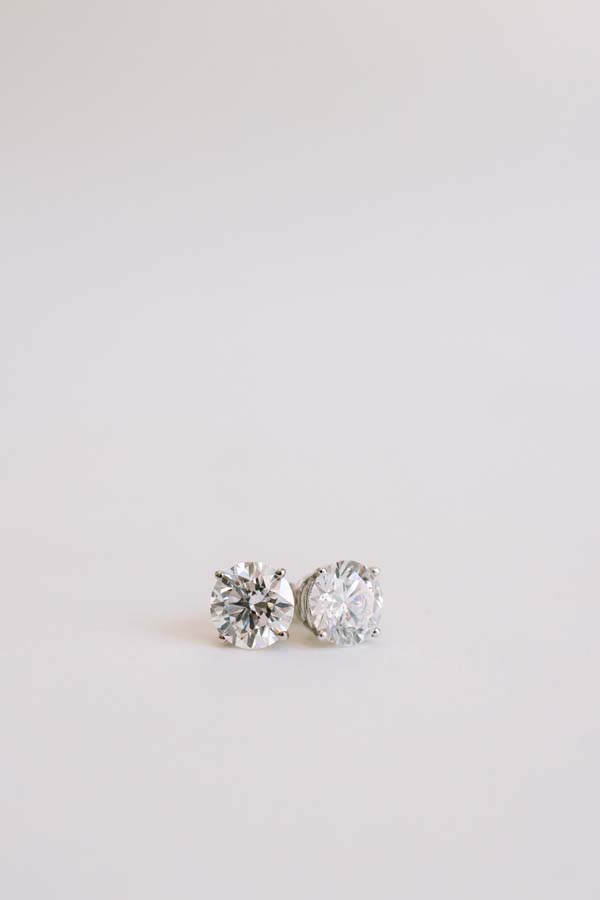 Earrings with 4.00 Carat TW of Lab Created Diamonds in 14kt White Gold