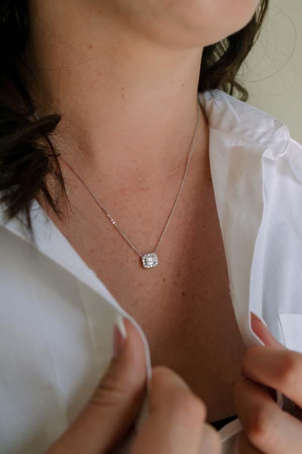 Pendant with 1.00 Carat TW of Lab Created Diamonds in 14kt White Gold with Chain