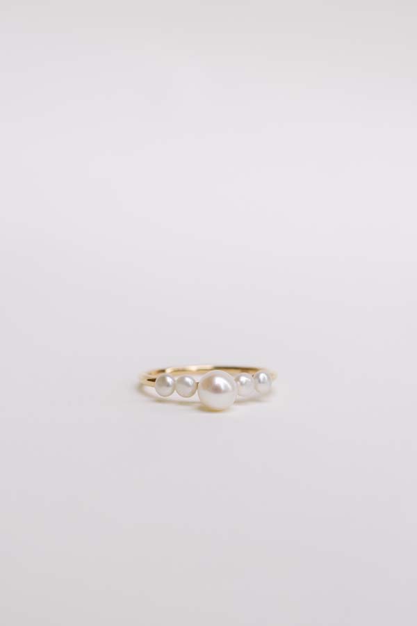 Ring with Pearls in 10kt Yellow Gold