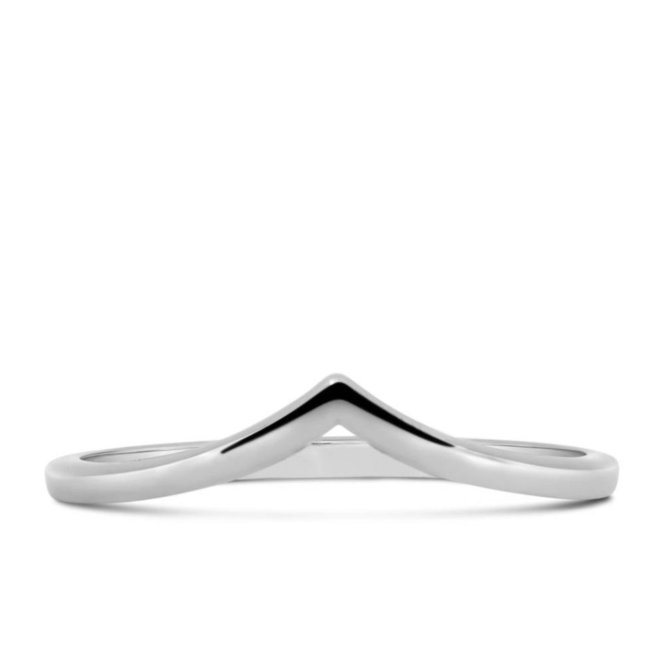 Stackable Chevron Ring in 10kt White Gold