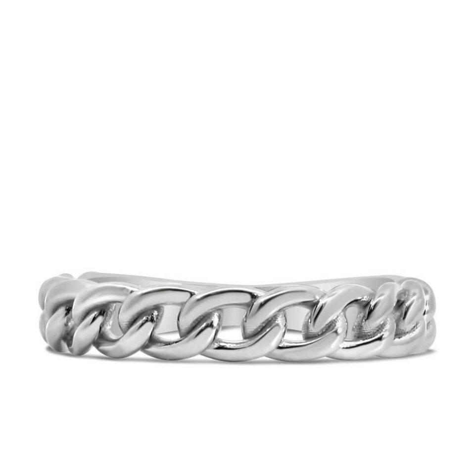 Stackable Open Link Ring in 10kt White Gold