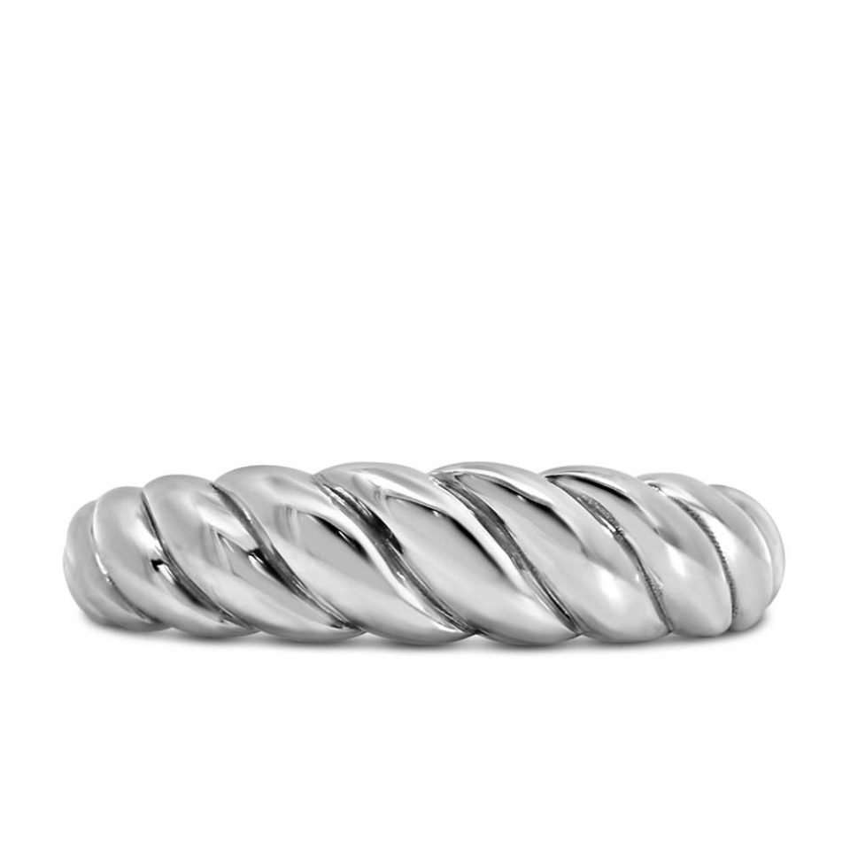 Stackable Petite Cornetto Ring in 10kt White Gold