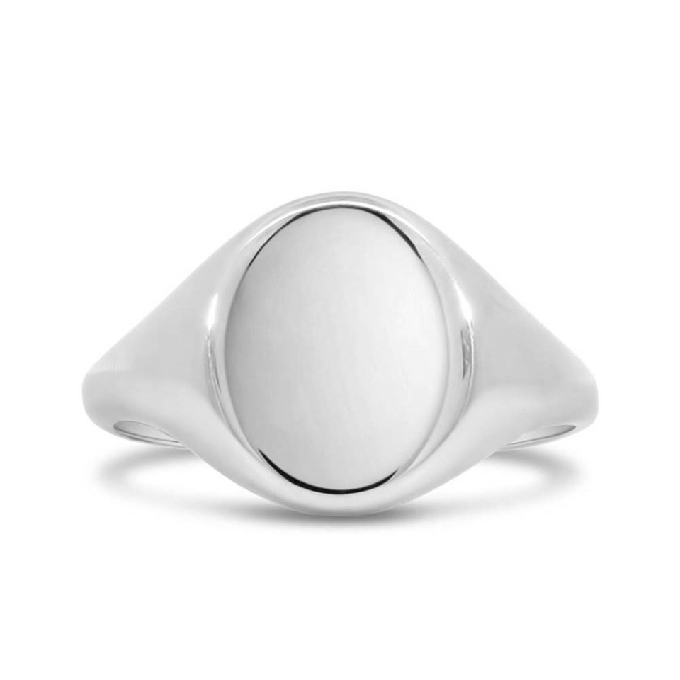 Oval Signet Ring in 10kt White Gold