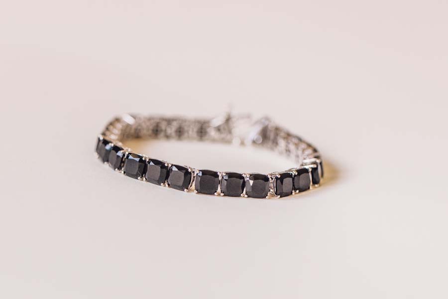 7.5" Tennis Bracelet with Black Onyx in Sterling Silver
