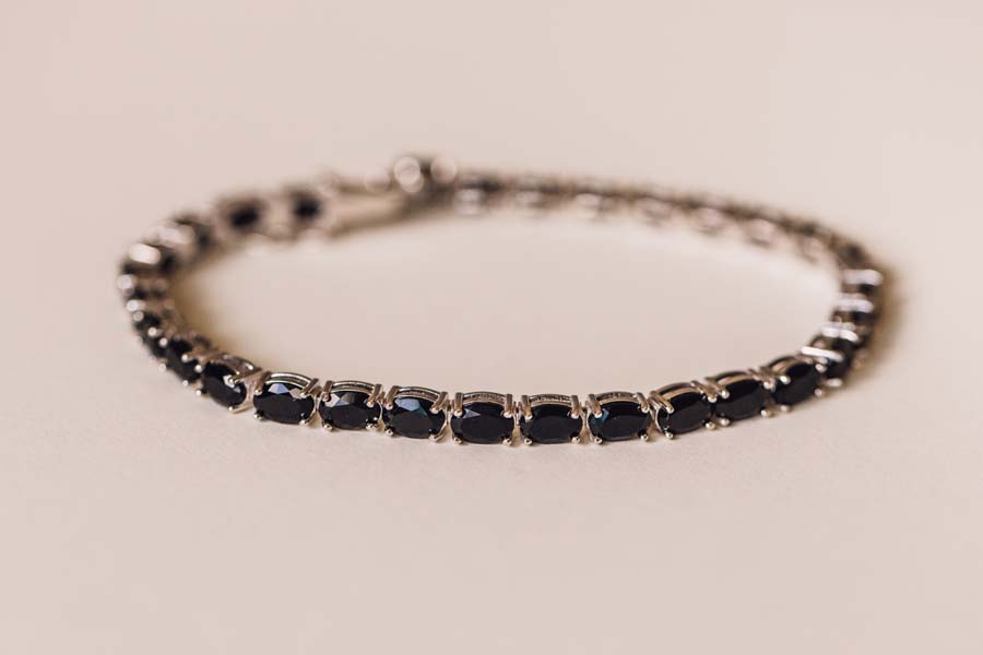 7.5" Tennis Bracelet with Black Onyx in Sterling Silver