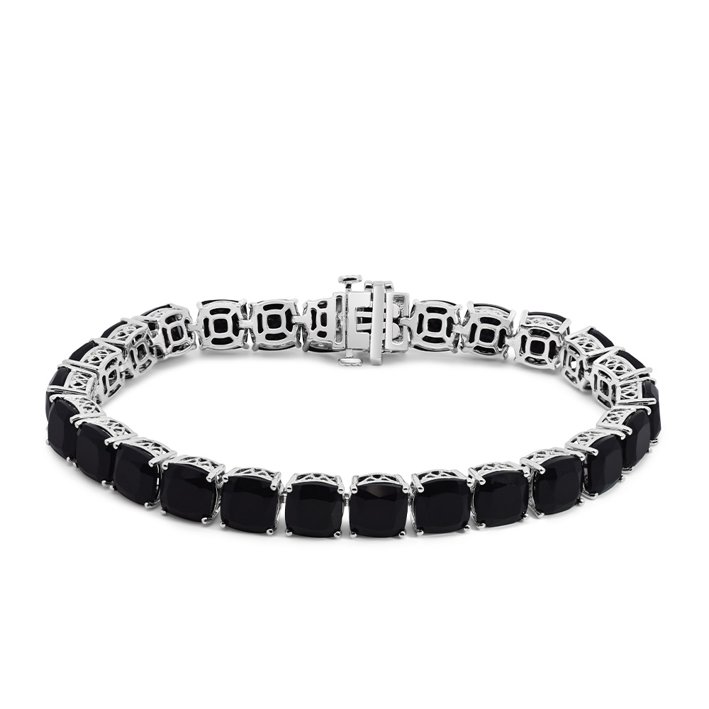 7.5″ Tennis Bracelet with Black Onyx in Sterling Silver