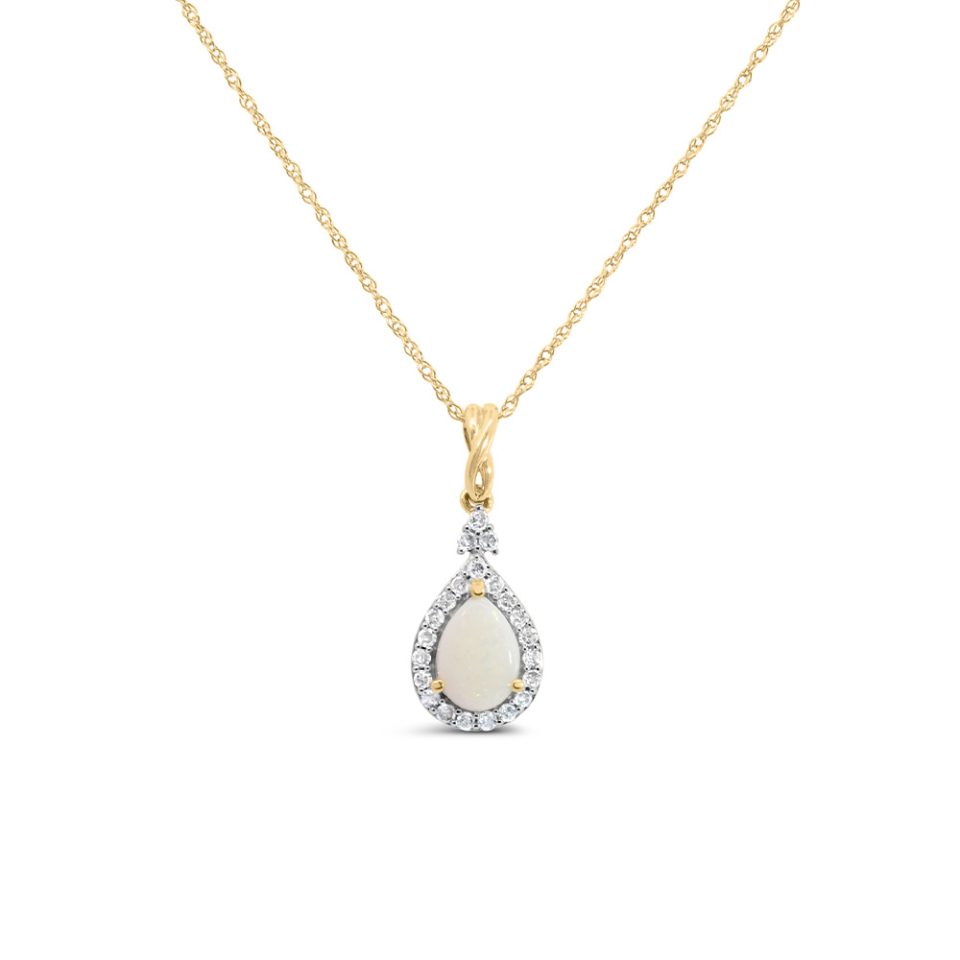 Opal Pendant in 10kt Yellow Gold with Chain