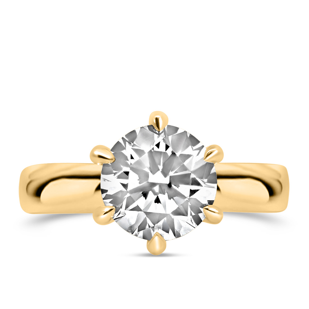 Solitaire Engagement Ring with Carat Lab Created Diamond 14kt Gold